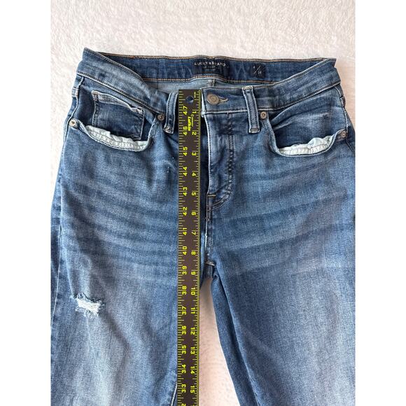 Lucky Brand Jeans Mid Rise Crop Ava Womens 6/28 Distressed Whiskered Denim - Picture 5 of 10